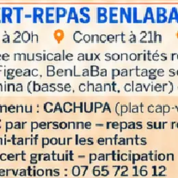 Concert-repas BenLaBa Trio à Felzins