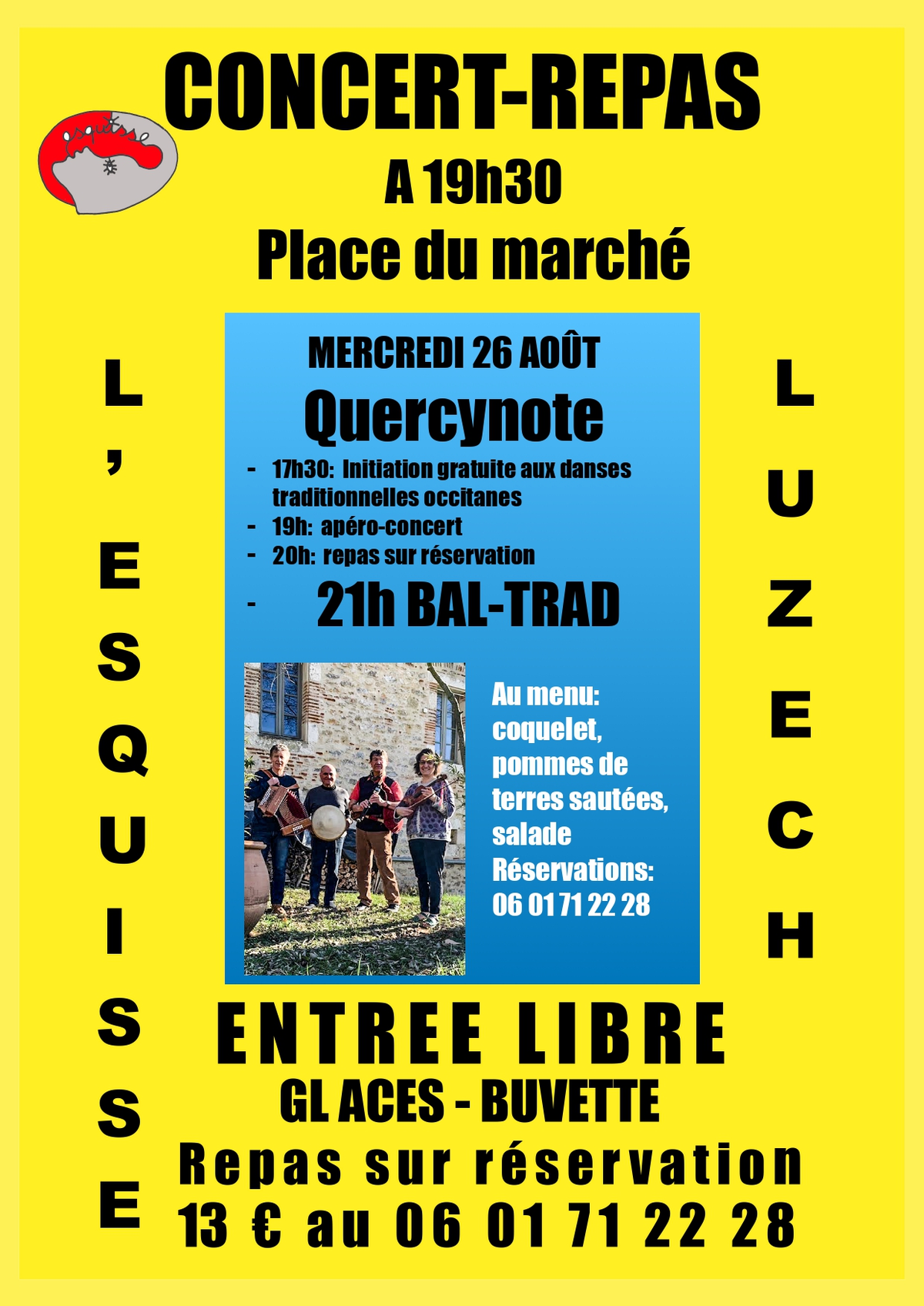 Concert-repas et bal trad avec Quercynote