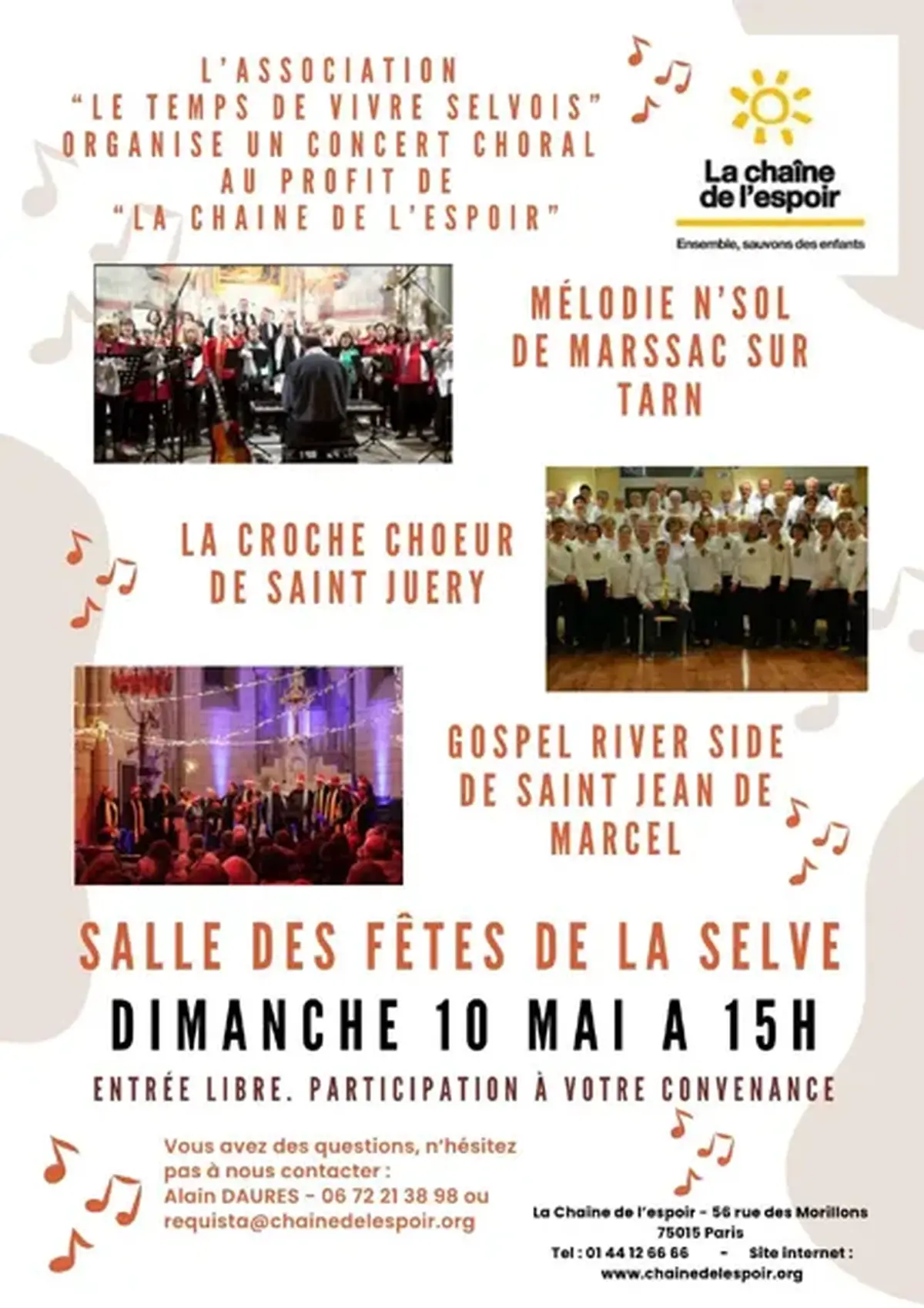 Concert solidaire – 3 chorales pour une belle cause