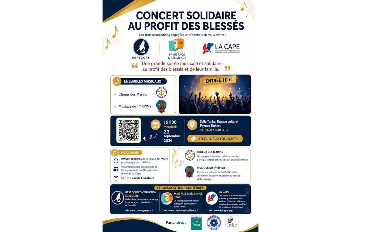 Concert solidaure au profit des bléssés