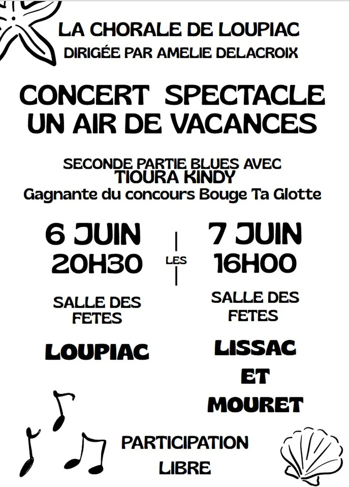Concert spectacle « un air de vacances » à Lissac-et-Mouret