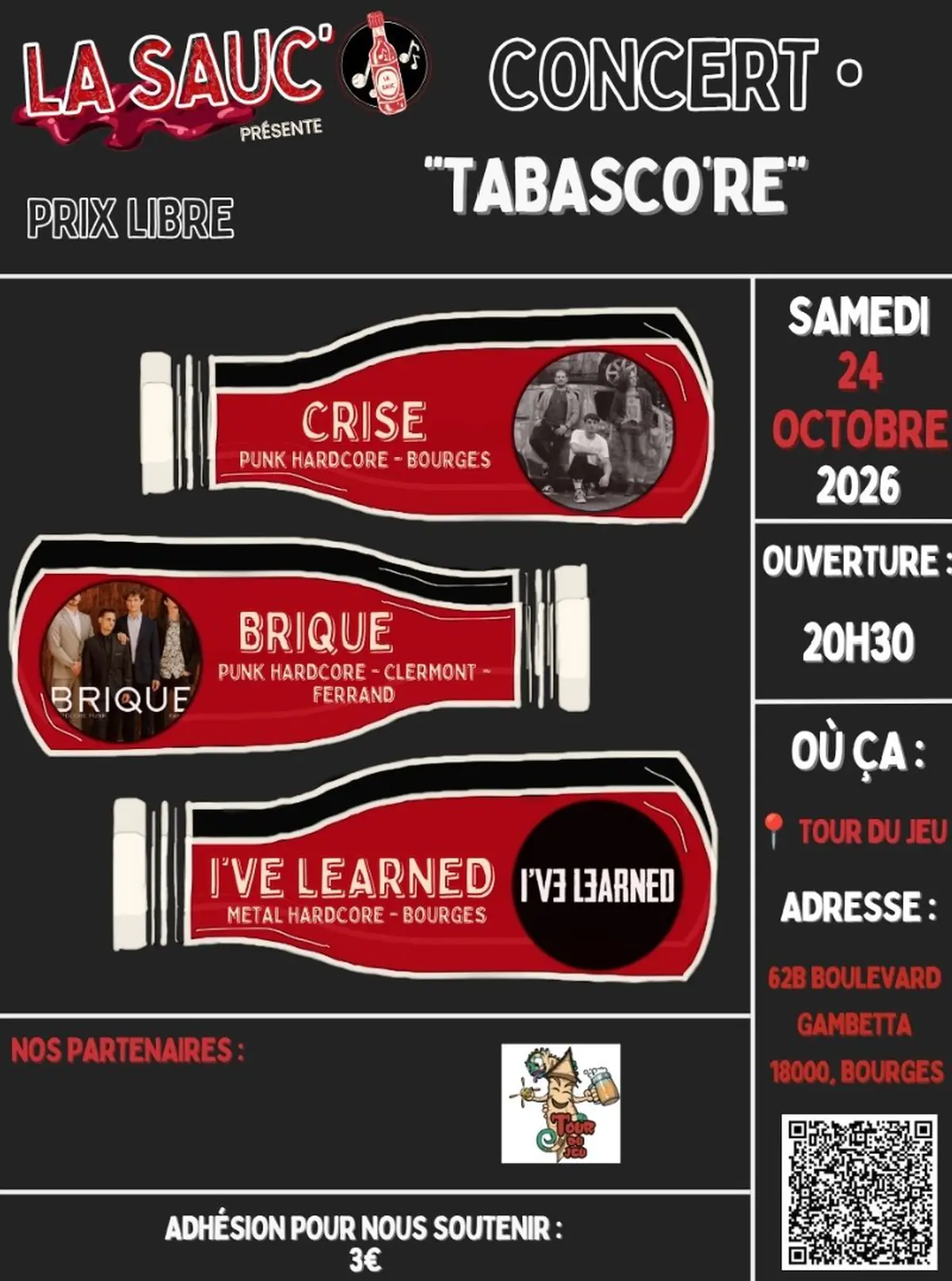 CONCERT : Tabasco're à la Tour du Jeu