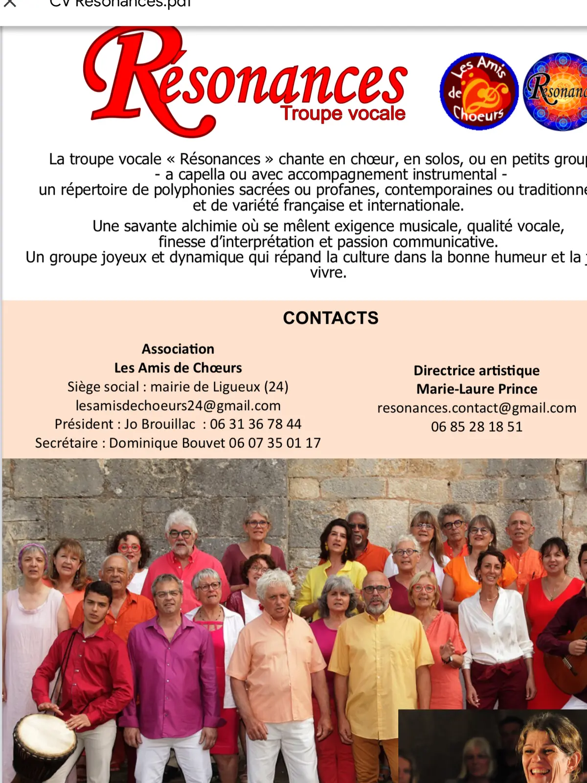 Concert troupe vocale Résonances