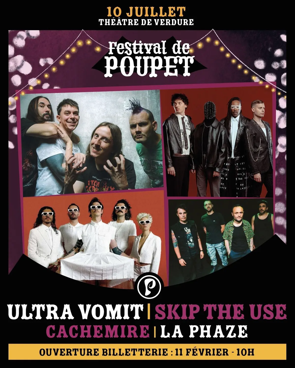 Festival de Poupet 2026 : Ultra Vomit + Skip The Use + Cachemire + La Phaze