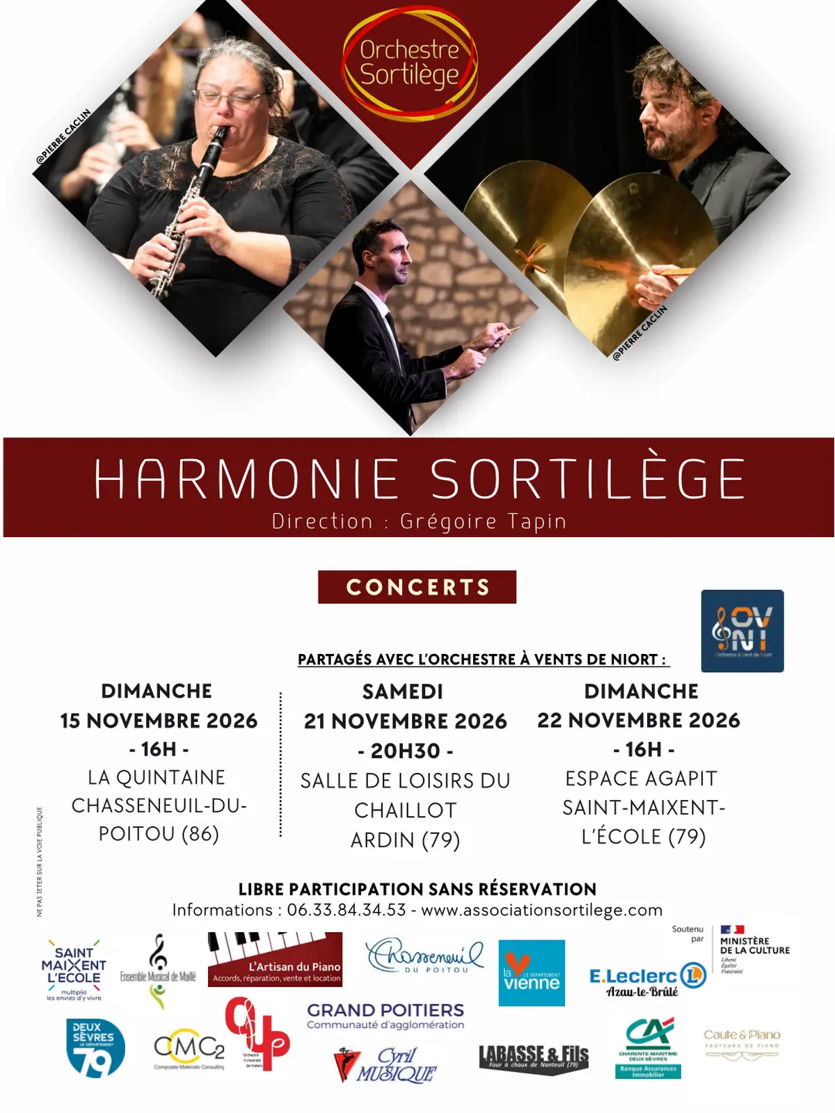 Concerts de l'Harmonie Sortilège - Automne 2026