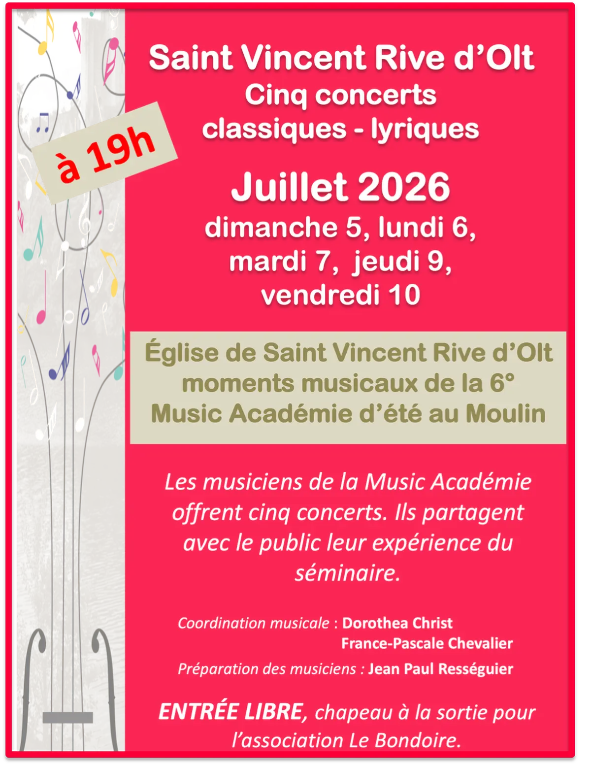 Concerts de la la sixième Académie Musicale