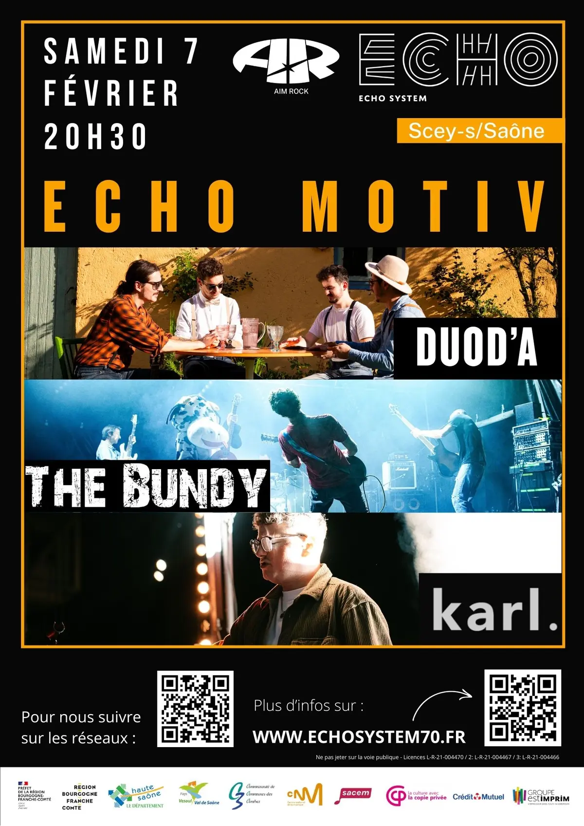 Concerts Echo Motiv : Duod'A + The Bundy + Karl