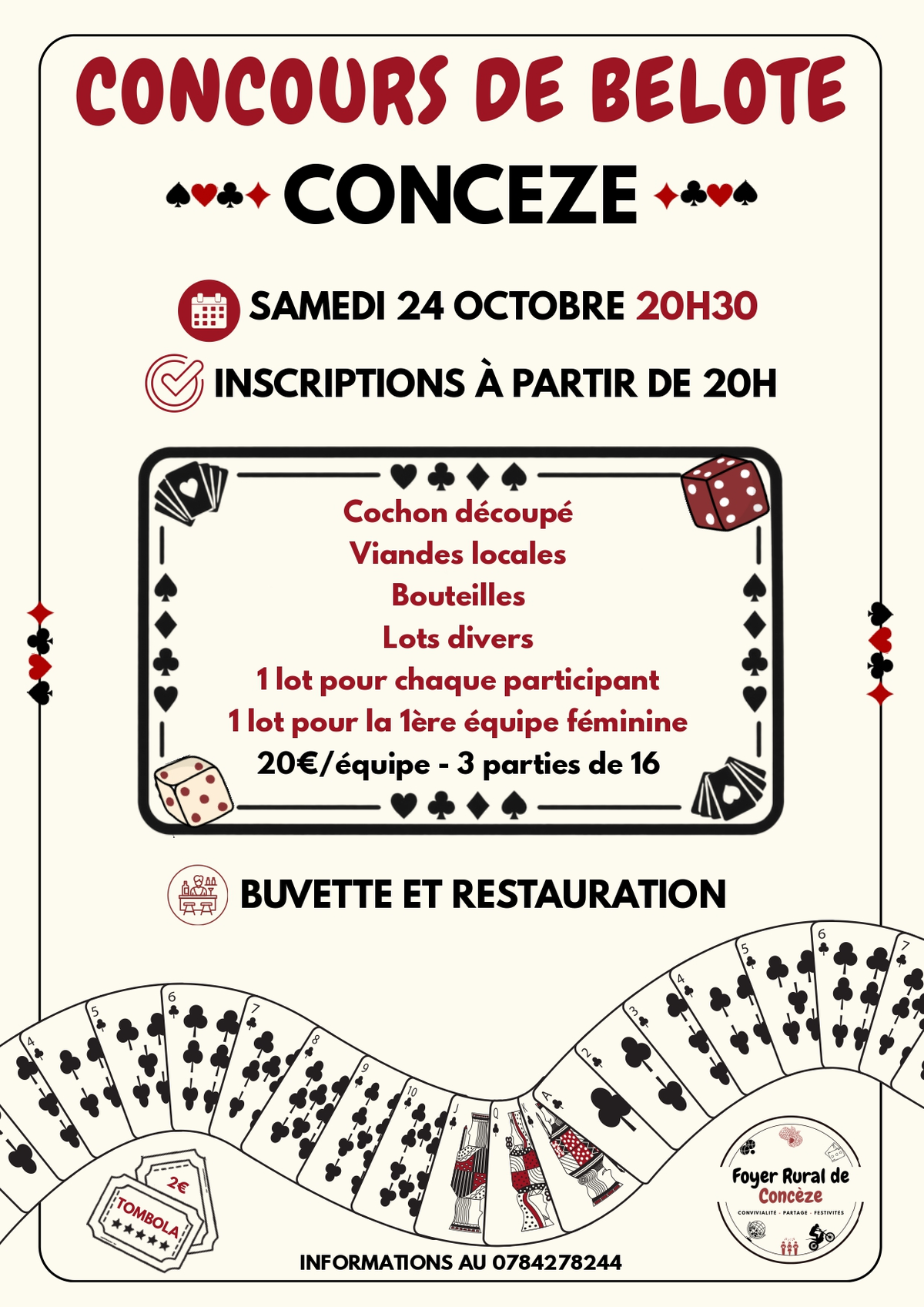 Concours de belote à Concèze