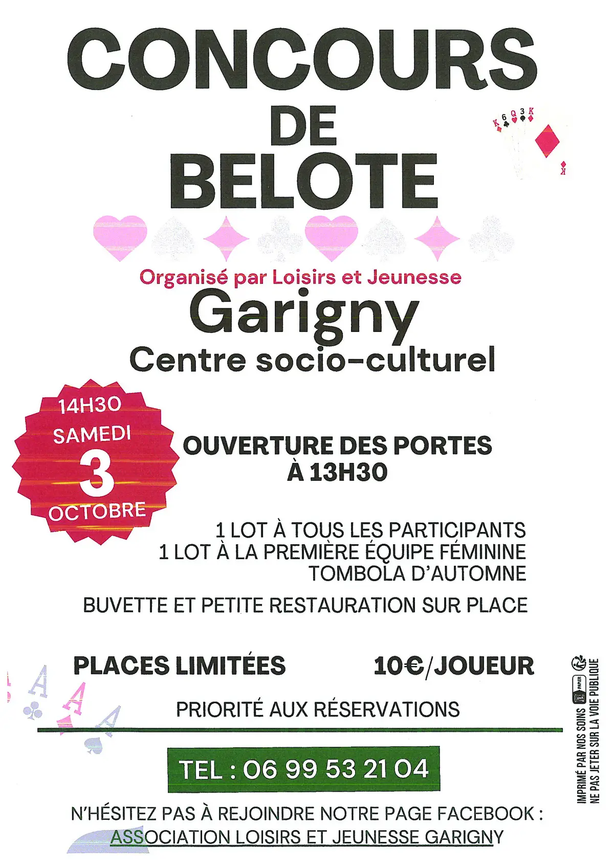 Concours de belote à Garigny