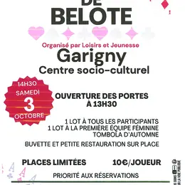 Concours de belote à Garigny