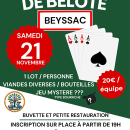 Concours de belote du RPI Beyssac-Saint-Sornin-Lavolps