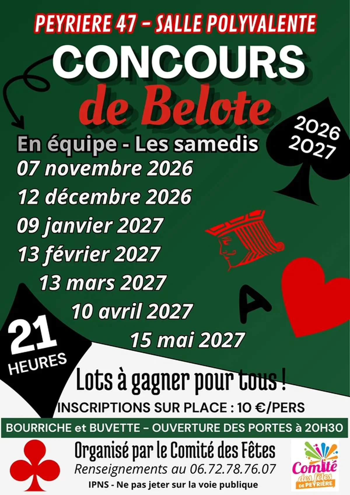 Concours de belote en équipe