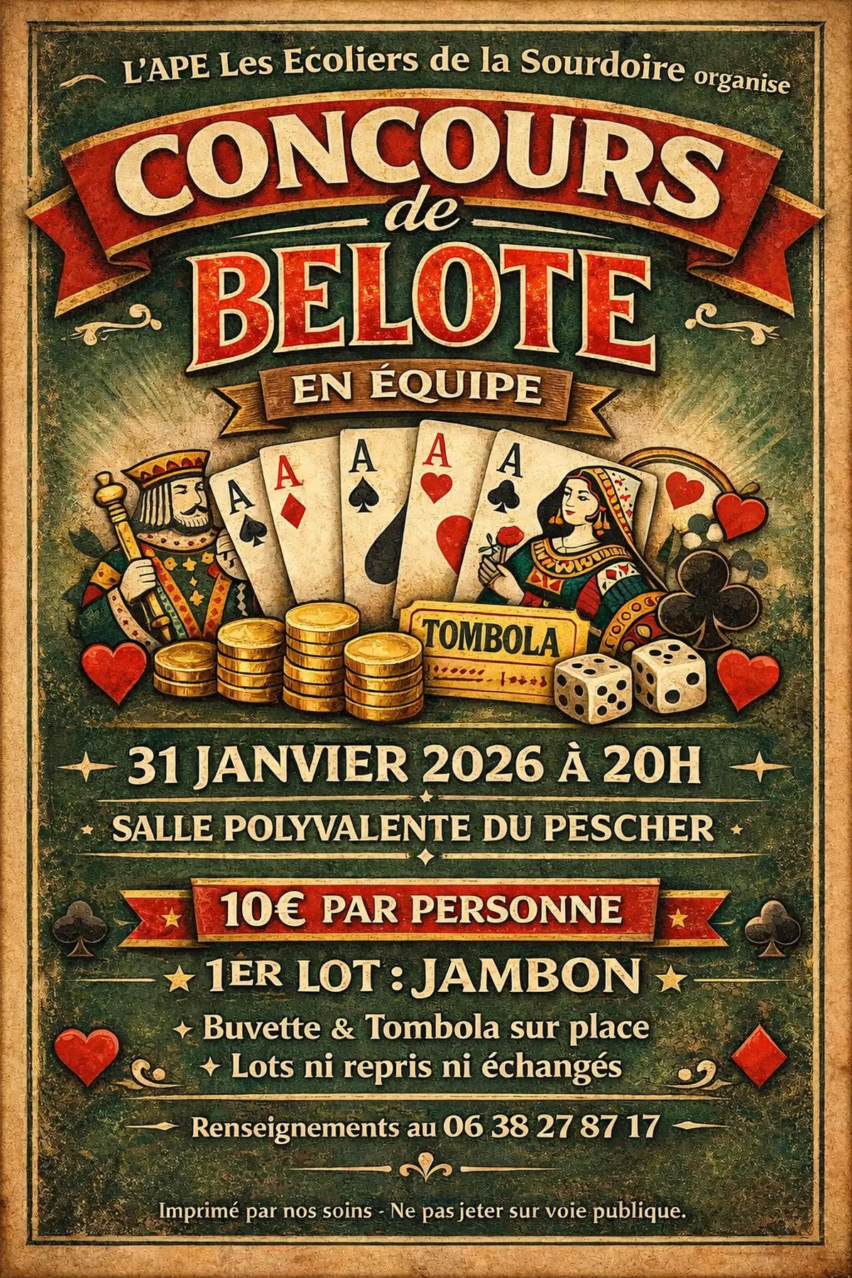 Concours de belote en équipe