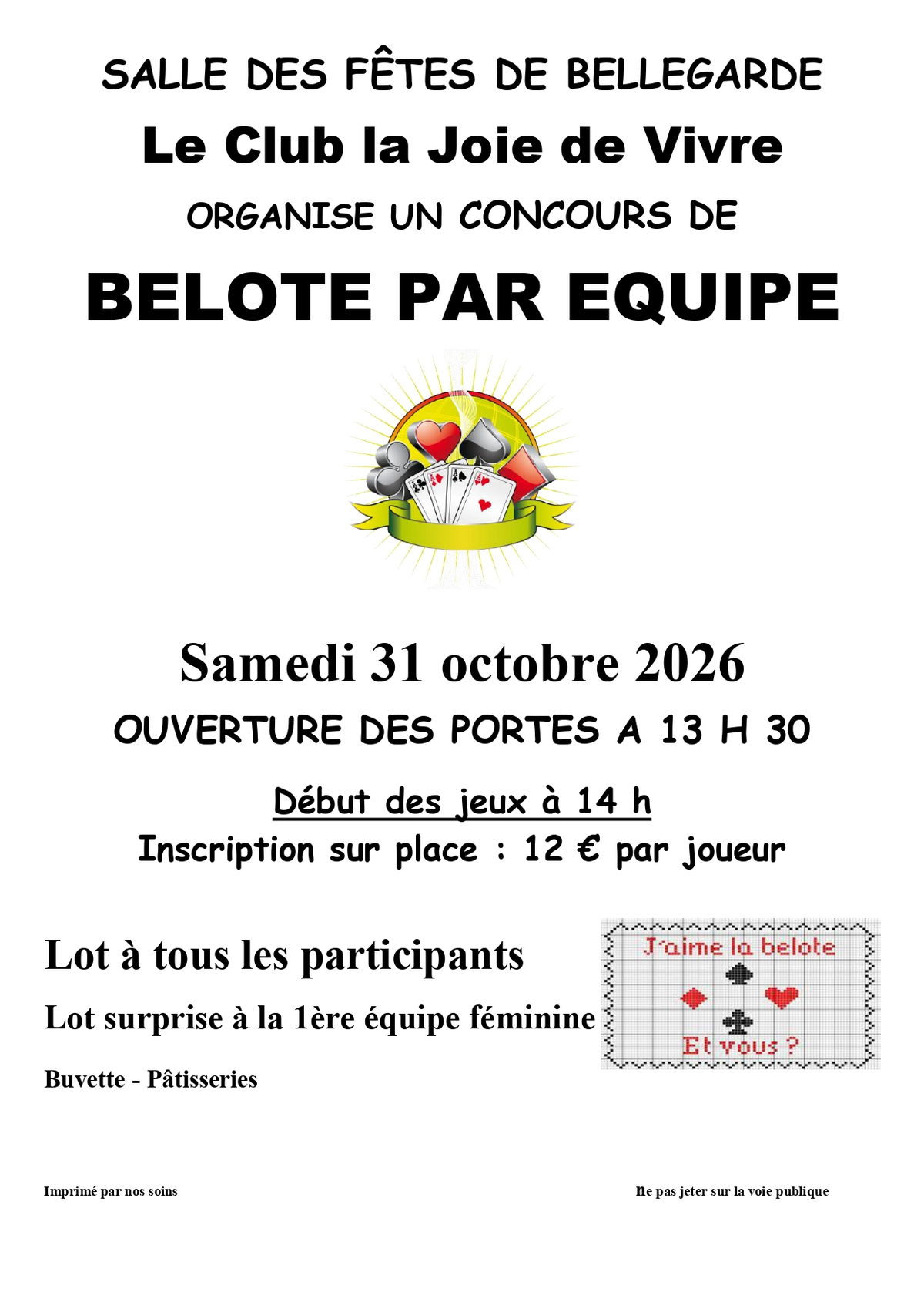 Concours de belote par équipe