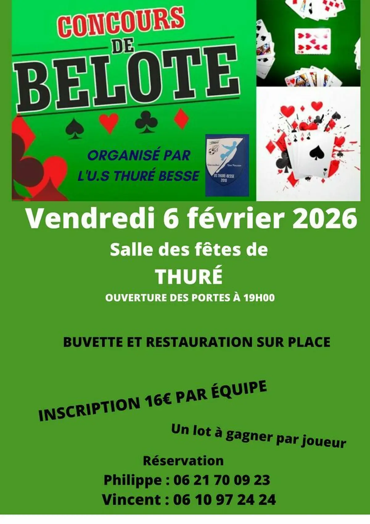 🃏 Concours De Belote - U.s Thuré Besse 🃏