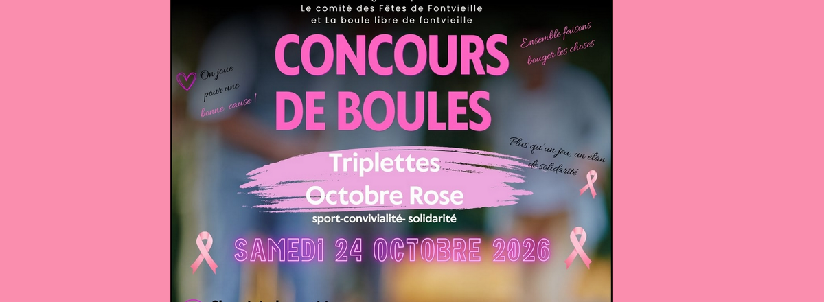 Concours de Boules au profit d'Octobre Rose à Fontvieille