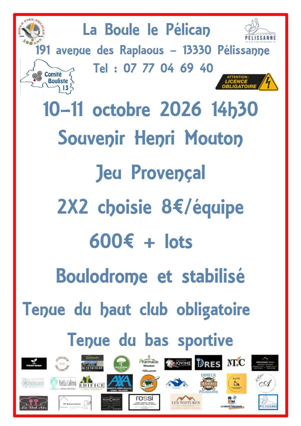 Concours de jeu provençal