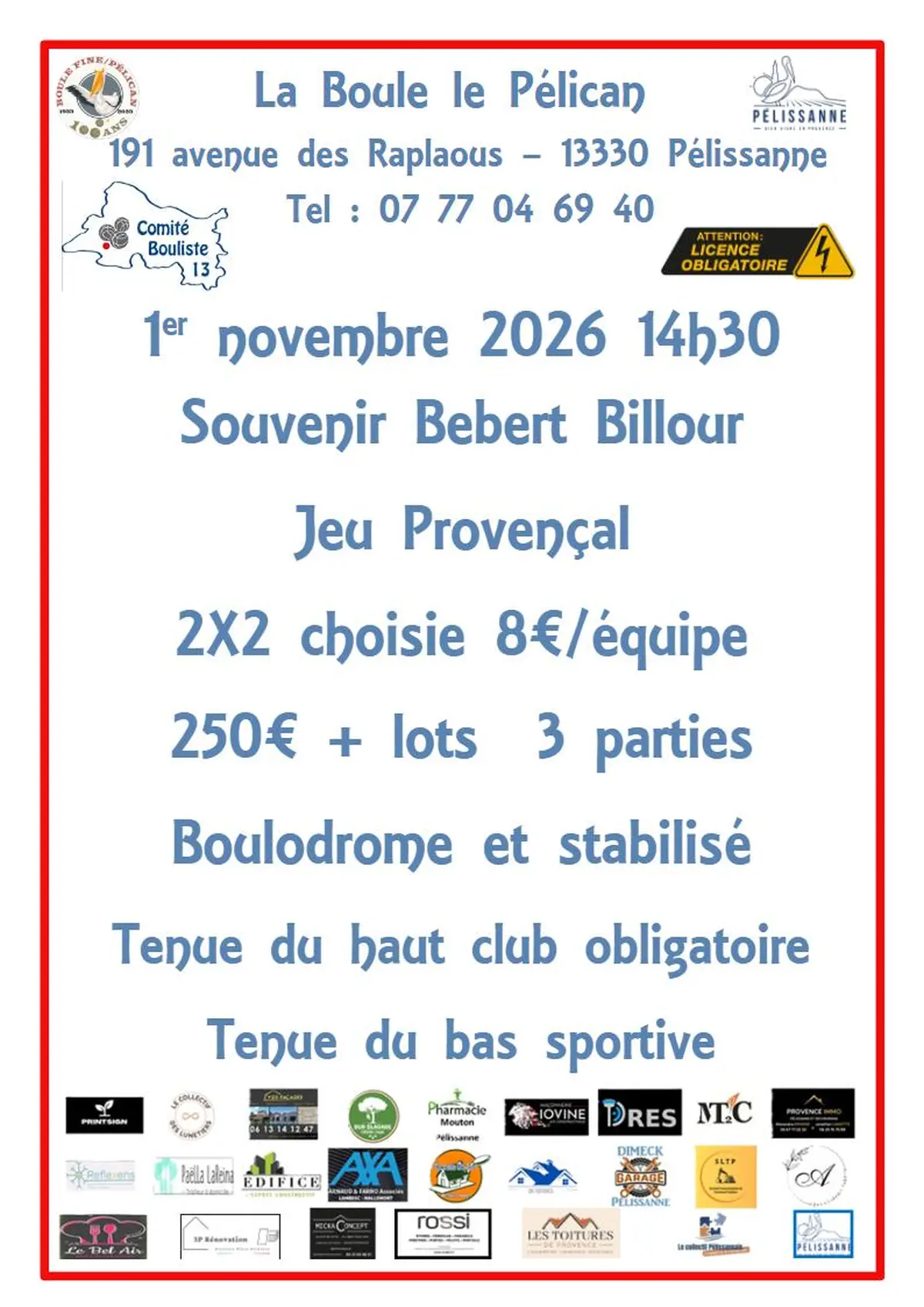 Concours de jeu provençal