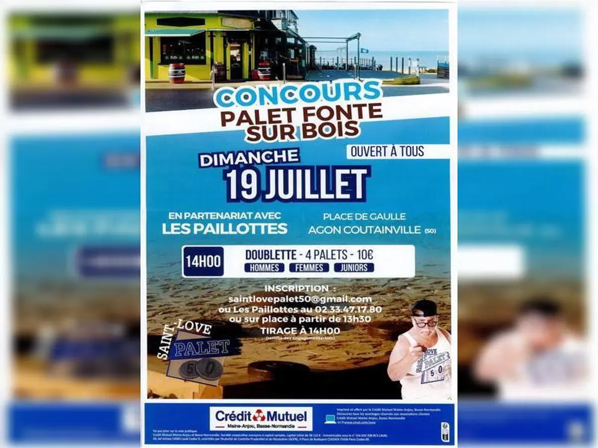 Concours de palet en fonte sur bois