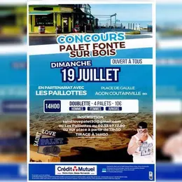 Concours de palet en fonte sur bois
