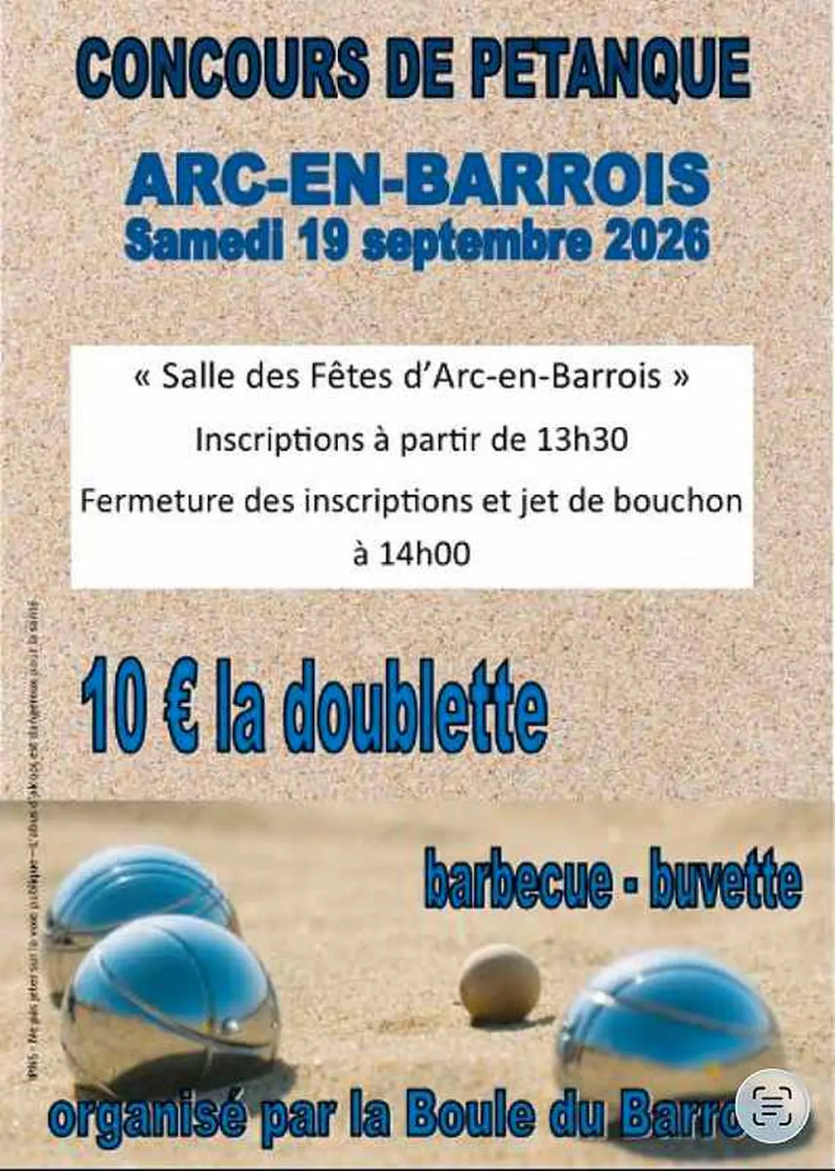 Concours de pétanque à Arc-en-Barrois