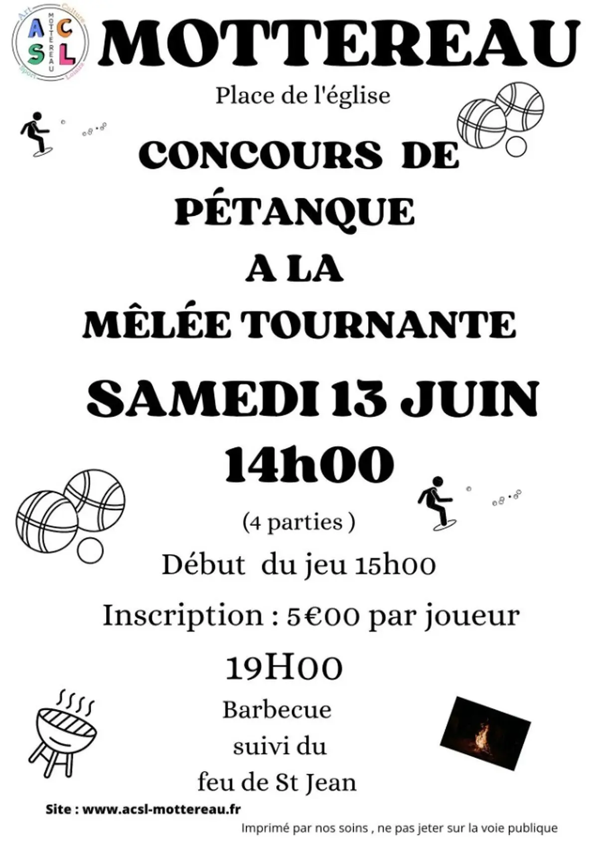 Concours de pétanque à la mêlée tournante
