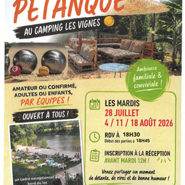 Concours de pétanque au camping les Vignes