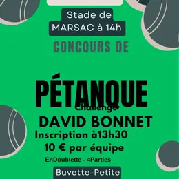 Concours de Pétanque - Challenge David BONNET