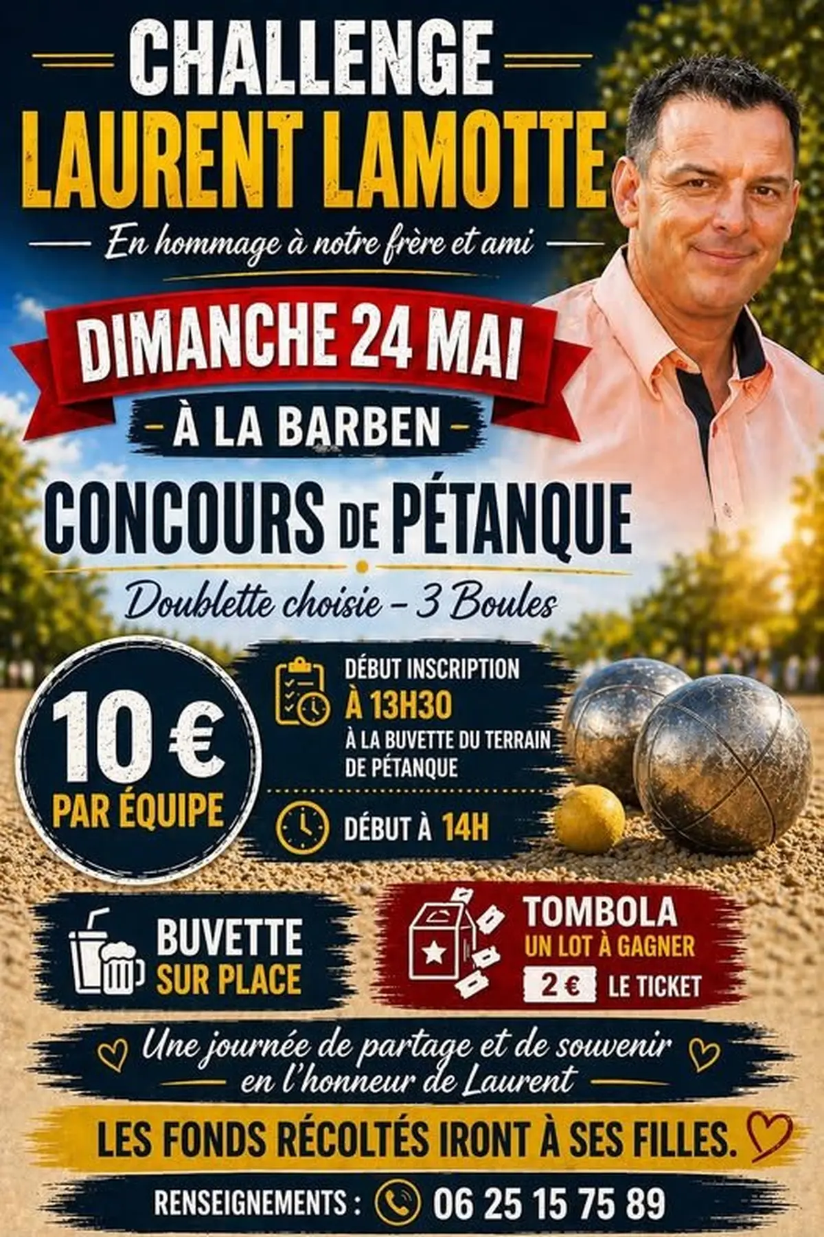 Concours de pétanque - Challenge Laurent Lamotte