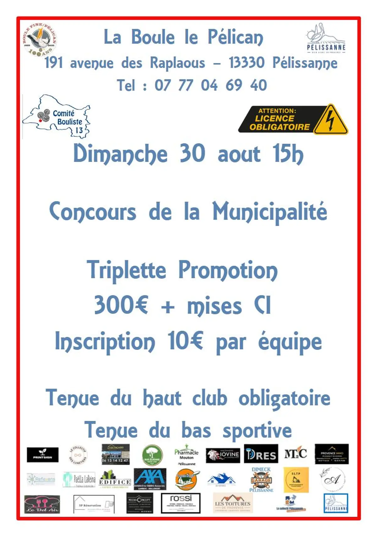 Concours de pétanque de la Municipalité