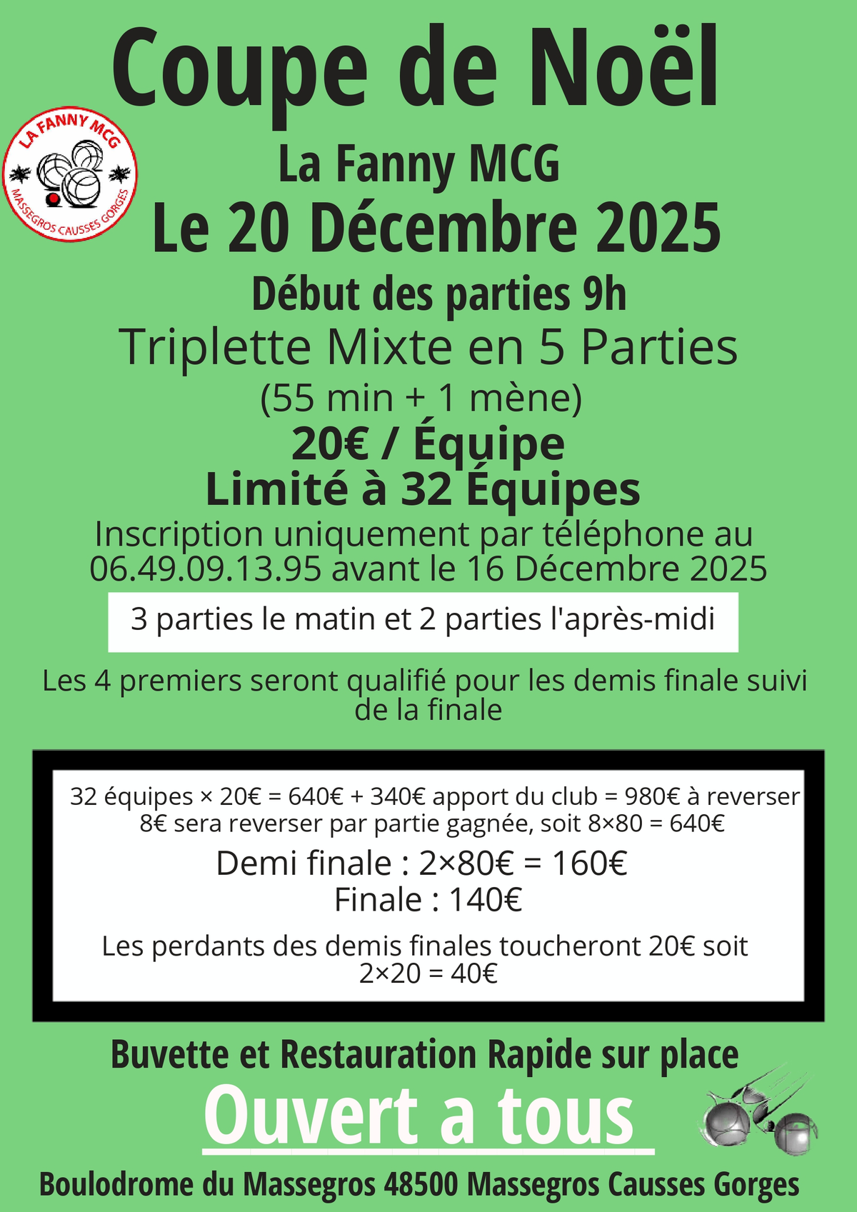 Concours De Pétanque De Noël
