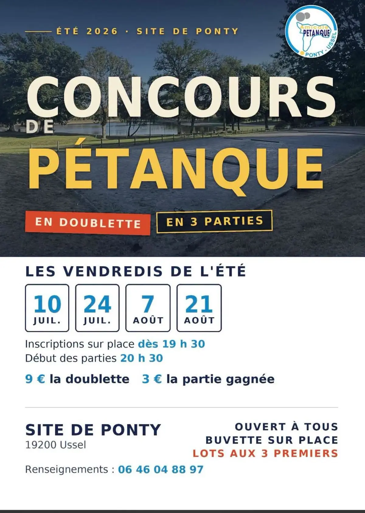 Concours de pétanque en doublette