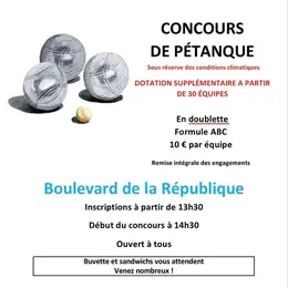 Concours de pétanque en doublette
