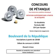 Concours de pétanque en doublette