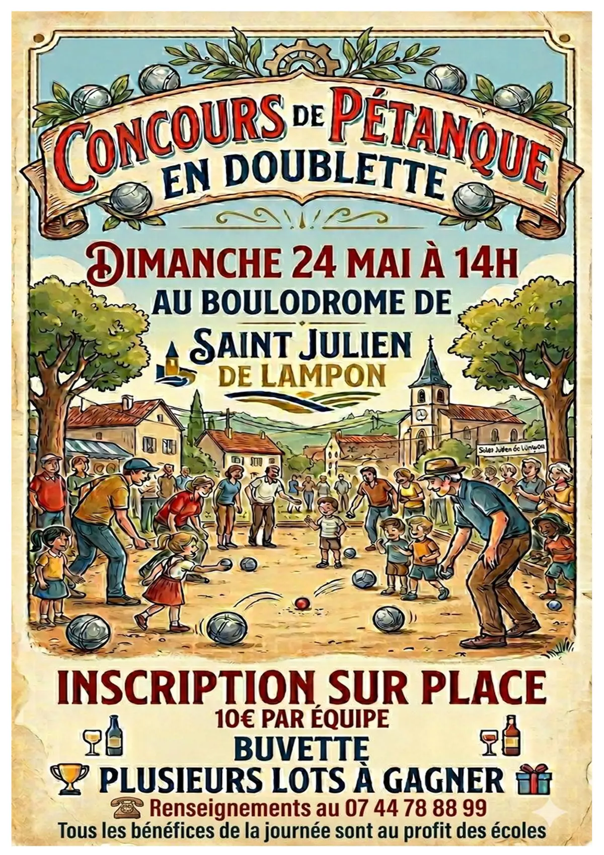Concours de pétanque en doublette