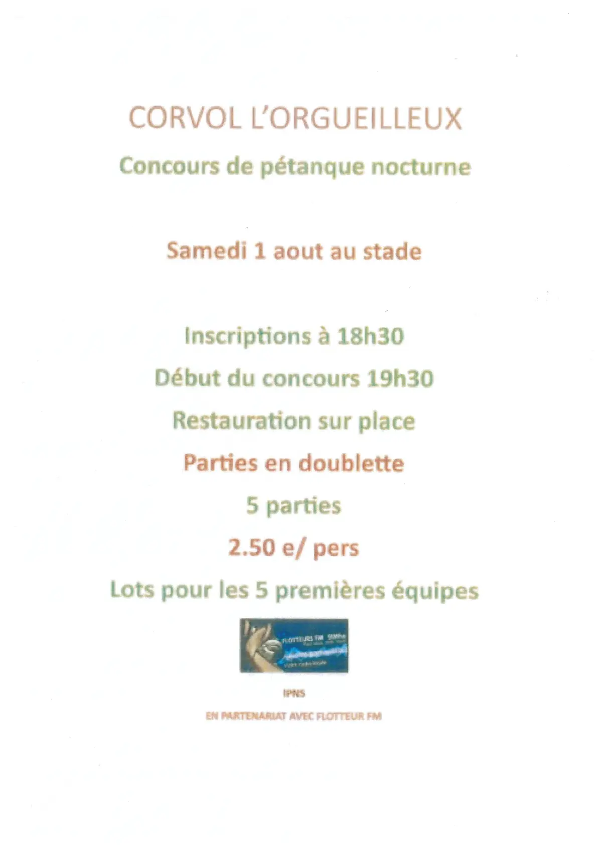 Concours de pétanque nocturne