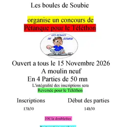Concours de pétanque pour le Téléthon