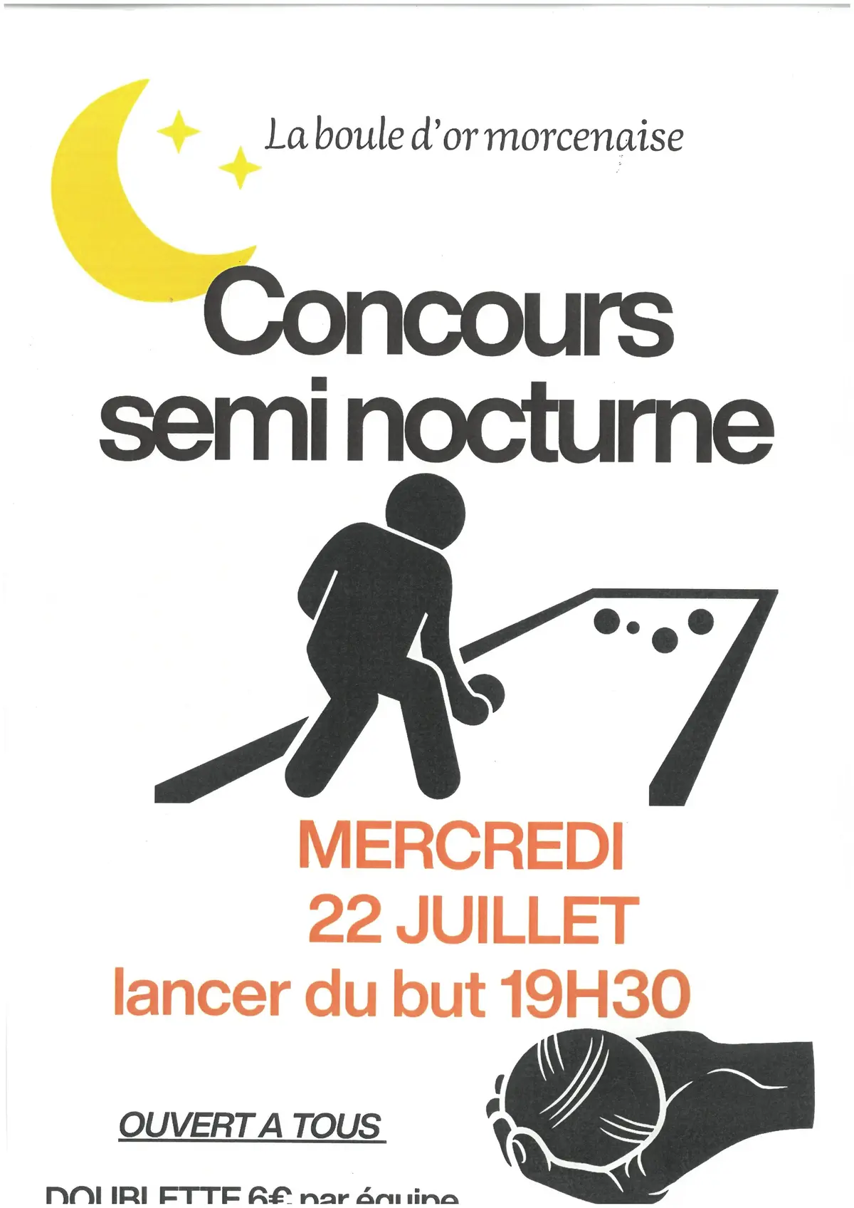 Concours de pétanque semi nocturne