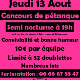 Concours de Pétanque semi-nocturne