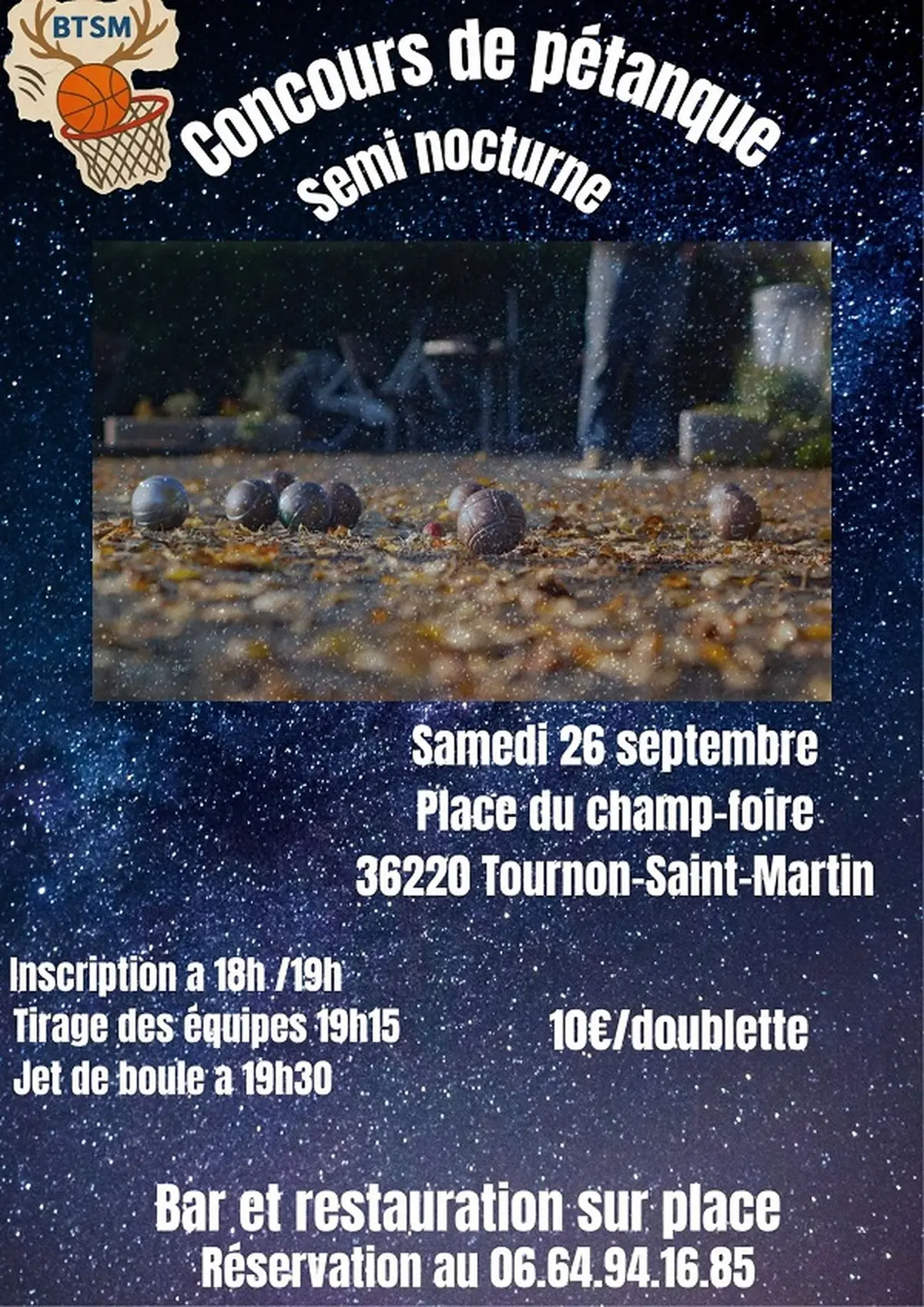 Concours de pétanque semi-nocturne