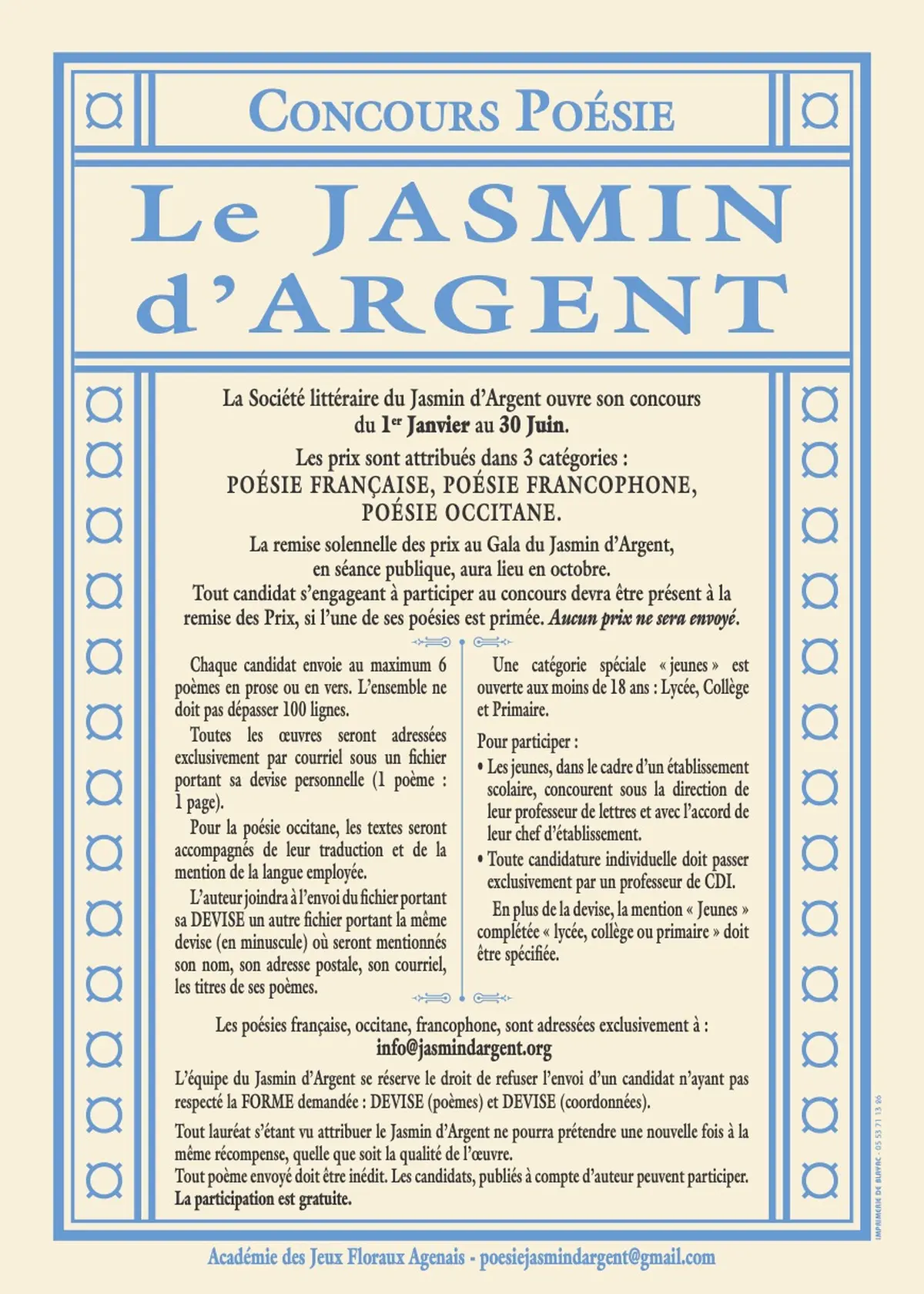 Concours de Poésie du Jasmin d'Argent