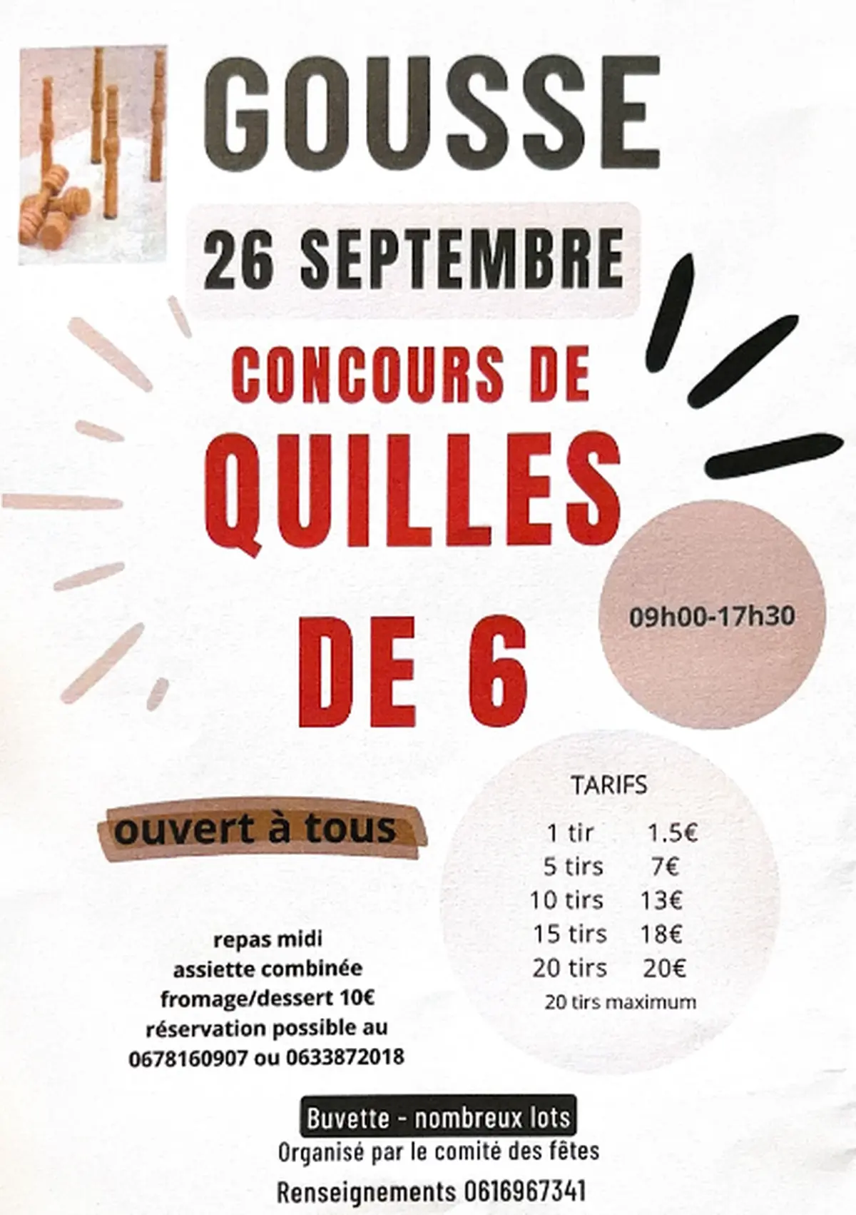 Concours de quilles de 6