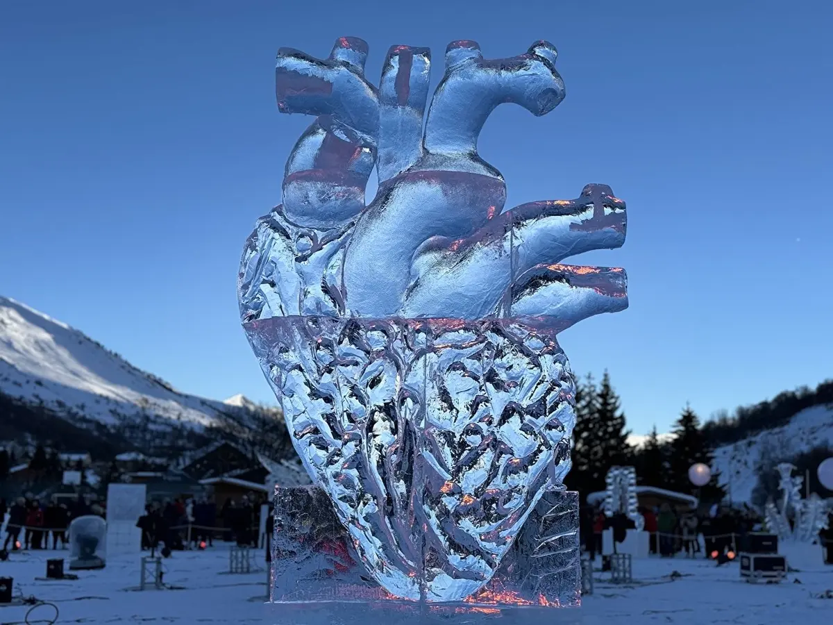 Un exemple de sculpture sur glace présentée lors du concours à Valloire
