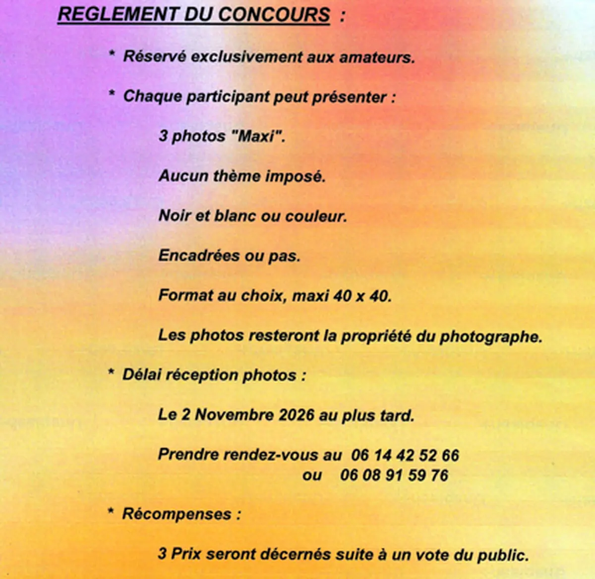Concours photos amateurs