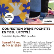 Confection d'une pochette en tissu upcyclé