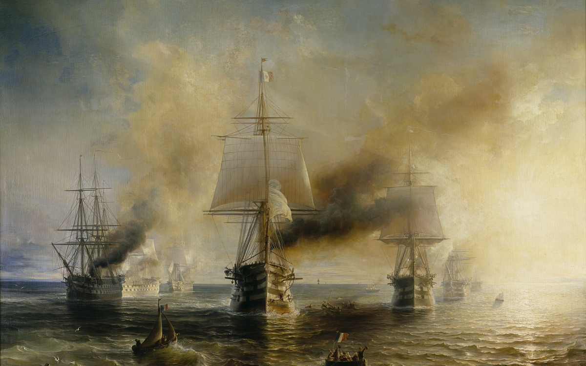 La flotte française se rendant de Cherbourg à Brest, 1858 – Théodore GUDIN
