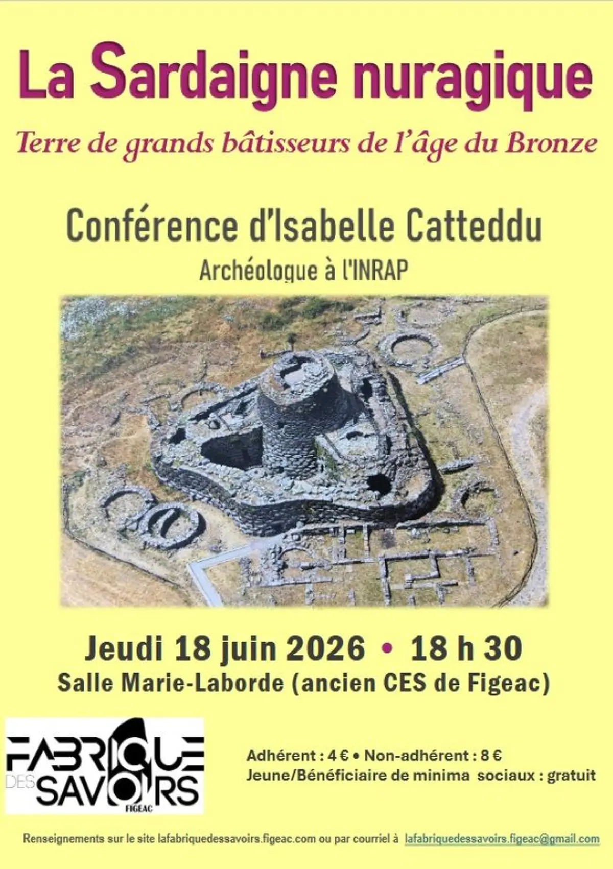 Conférence à Figeac,  la Sardaigne nuragique