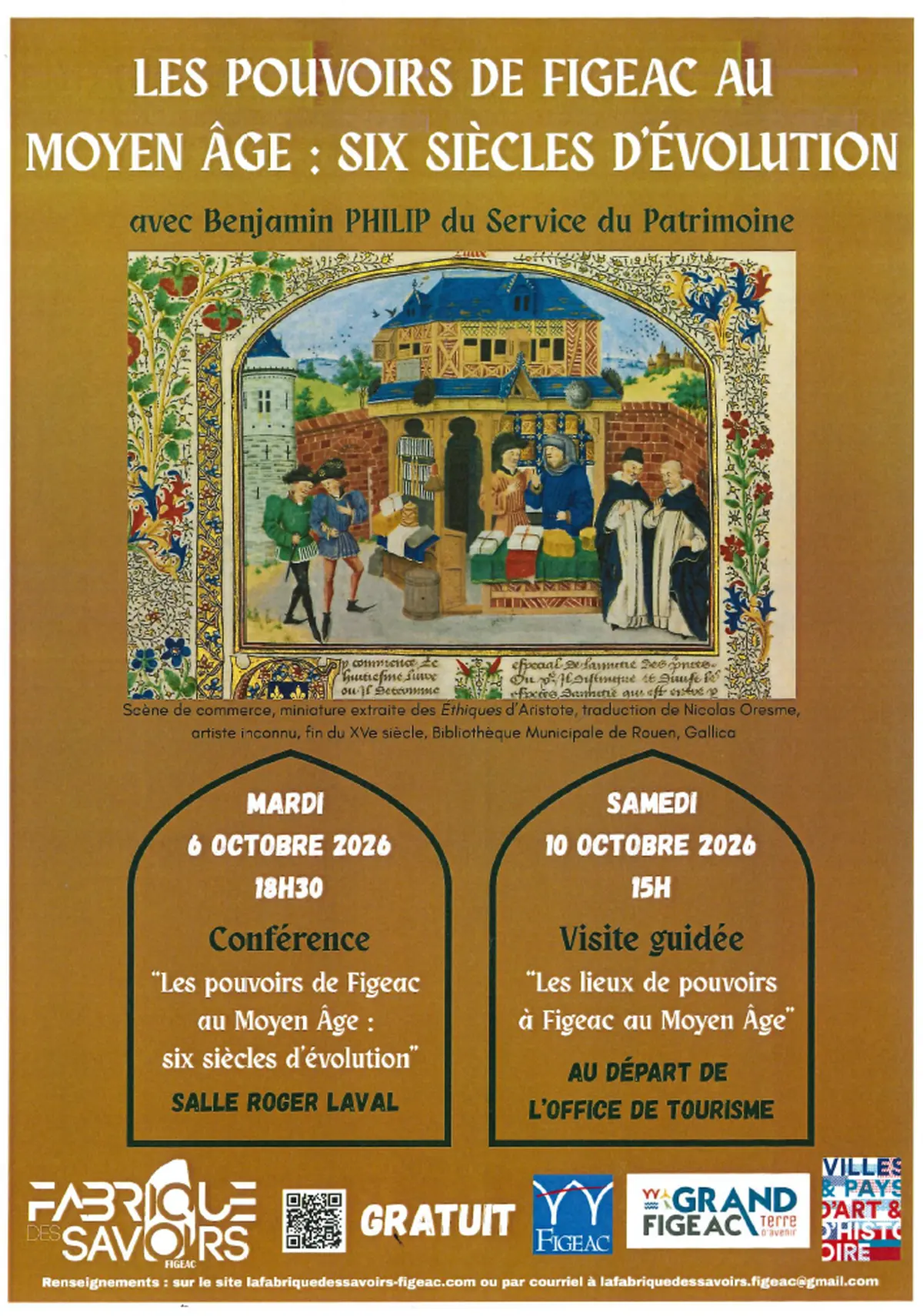 Conférence à Figeac : Les pouvoirs de Figeac au Moyen Age : six siècles d'évolution