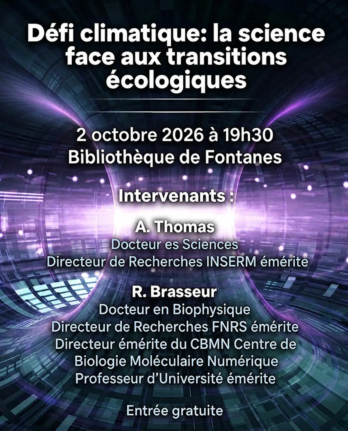 Conférence à la bibliothèque de Fontanes : Défi climatique : la science face aux transitions écologiques
