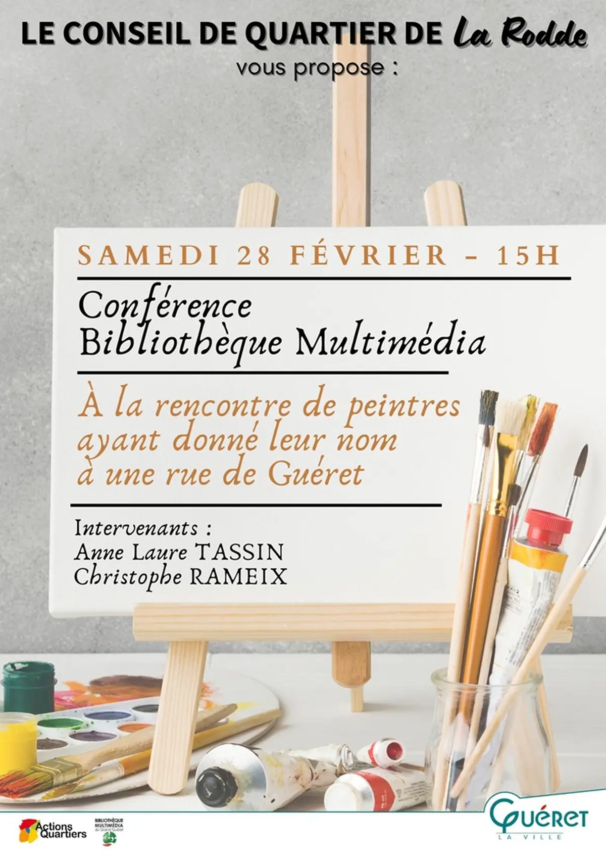 Conférence : A la rencontre de peintres ayant donné leur nom à une rue de Guéret